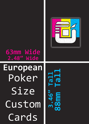 European Poker Size Custom Card Decks (63mm x 88mm)