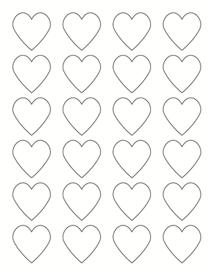 1.5" Hearts (24 Per Sheet)